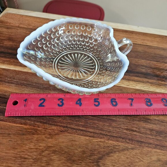 vintage opalescent hobnail glass dish fenton anchor hocking - Picture 4 of 5